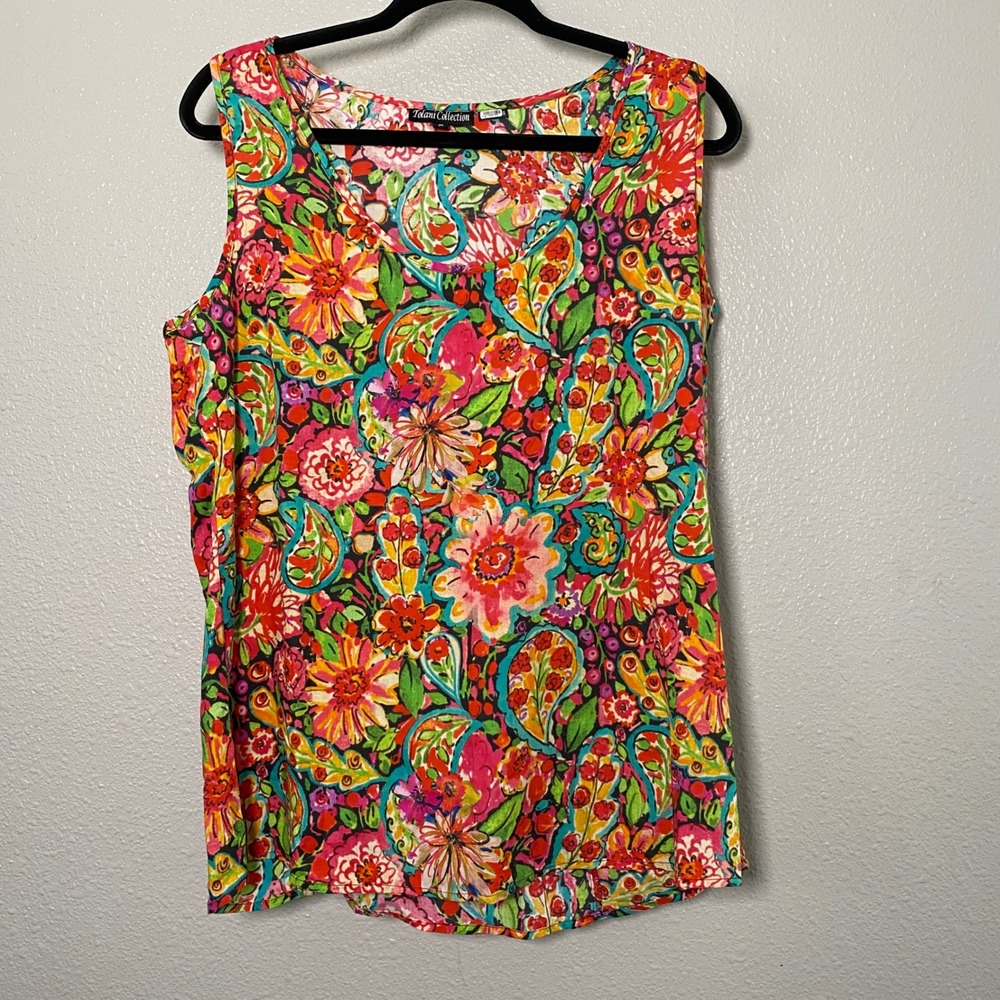 Anthropologie Tolani Colorful Tank Top Medium Bohemian Boho Psychedelic Hippie